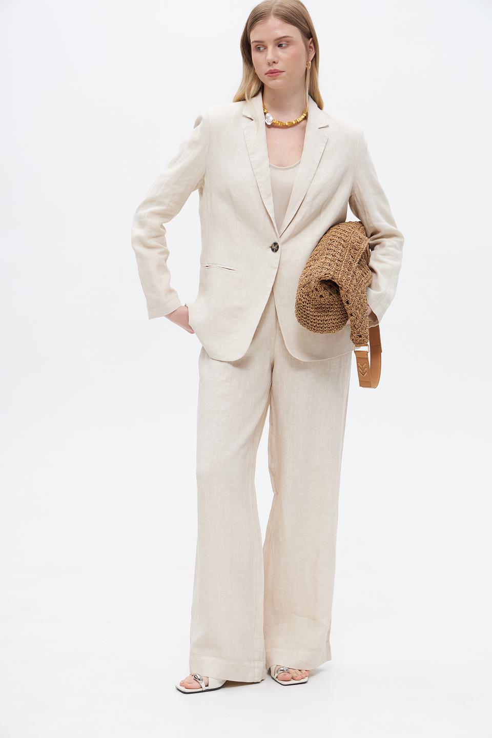 Жакет Oui льняной бежевый