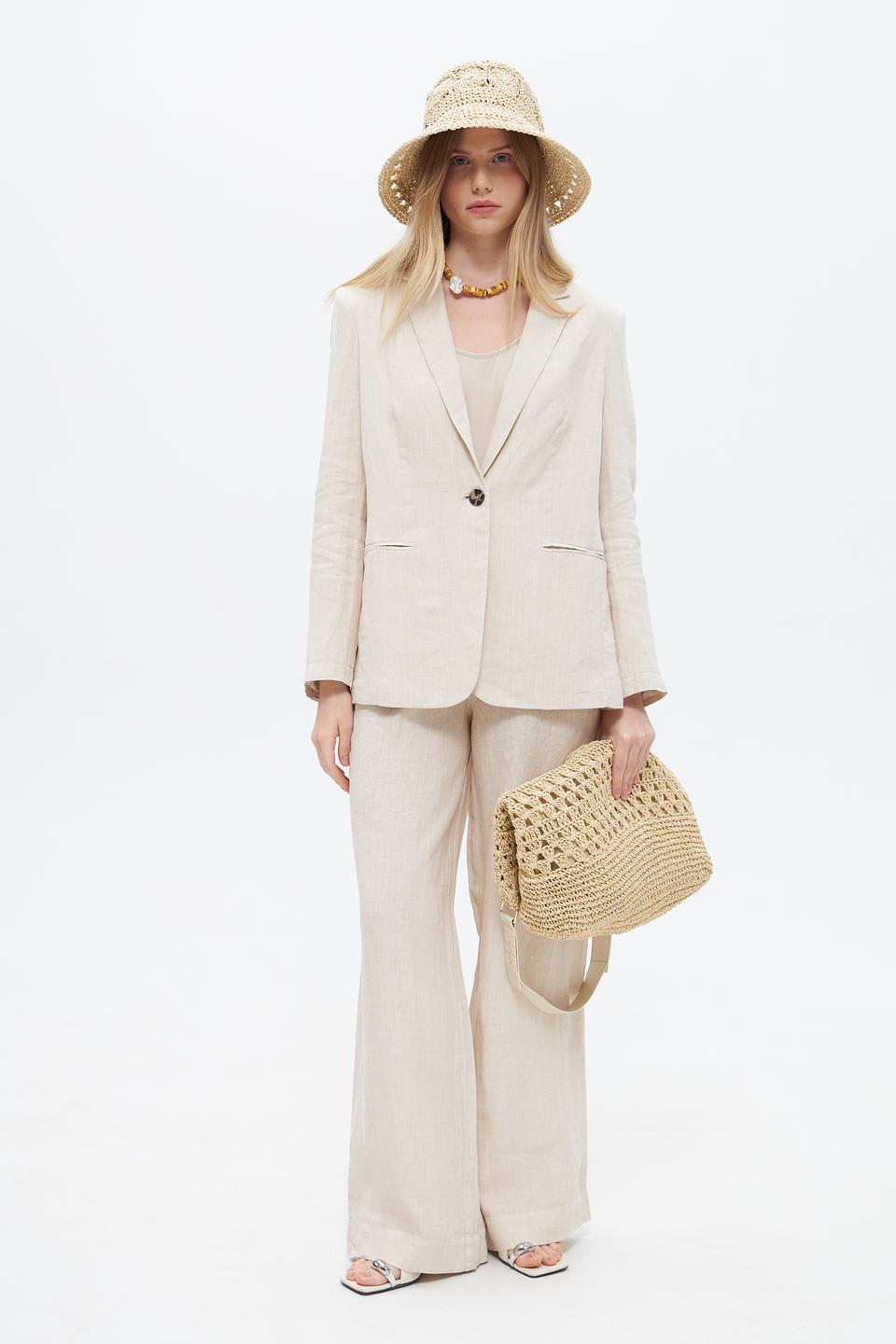 Жакет Oui льняной бежевый