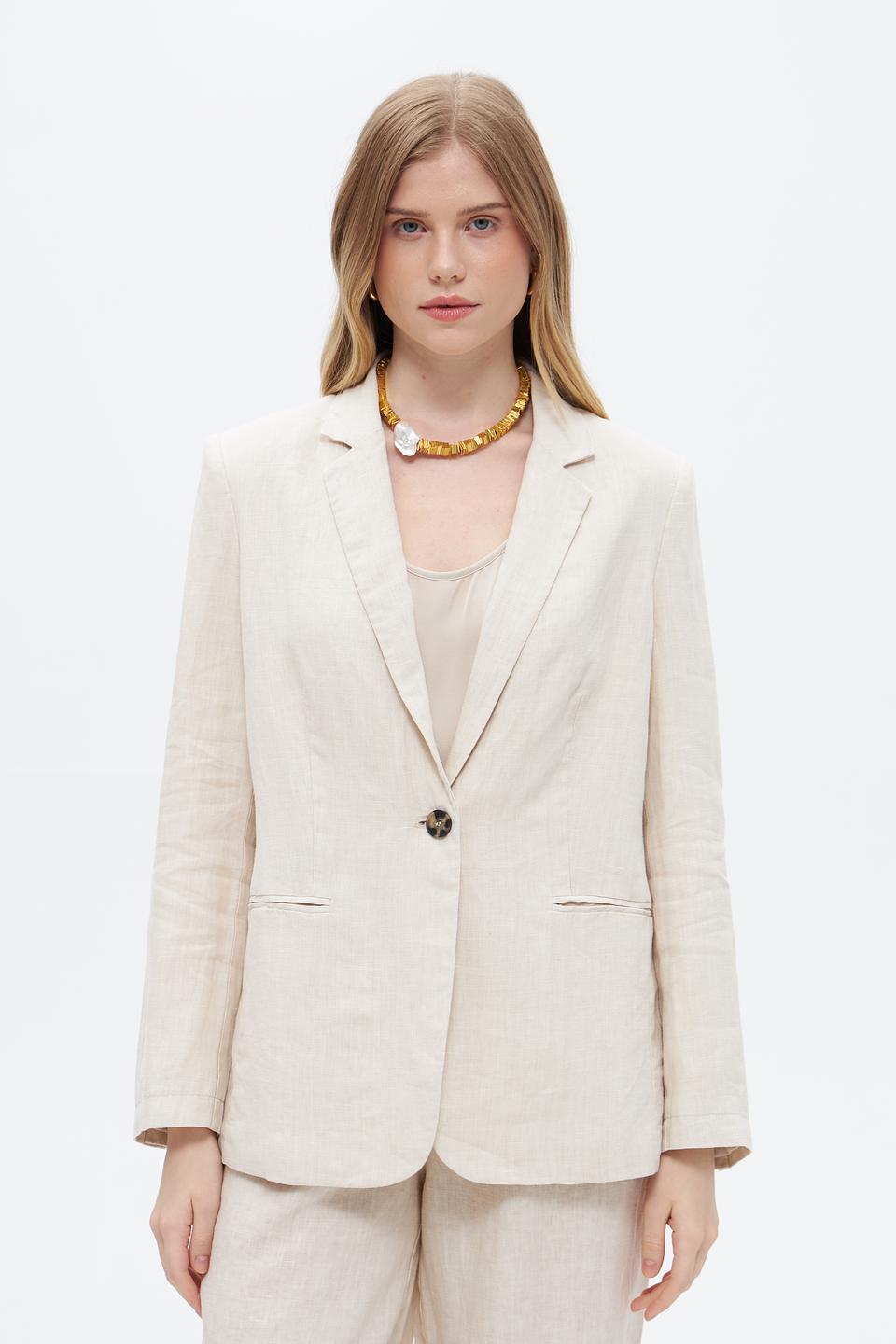 Жакет Oui льняной бежевый