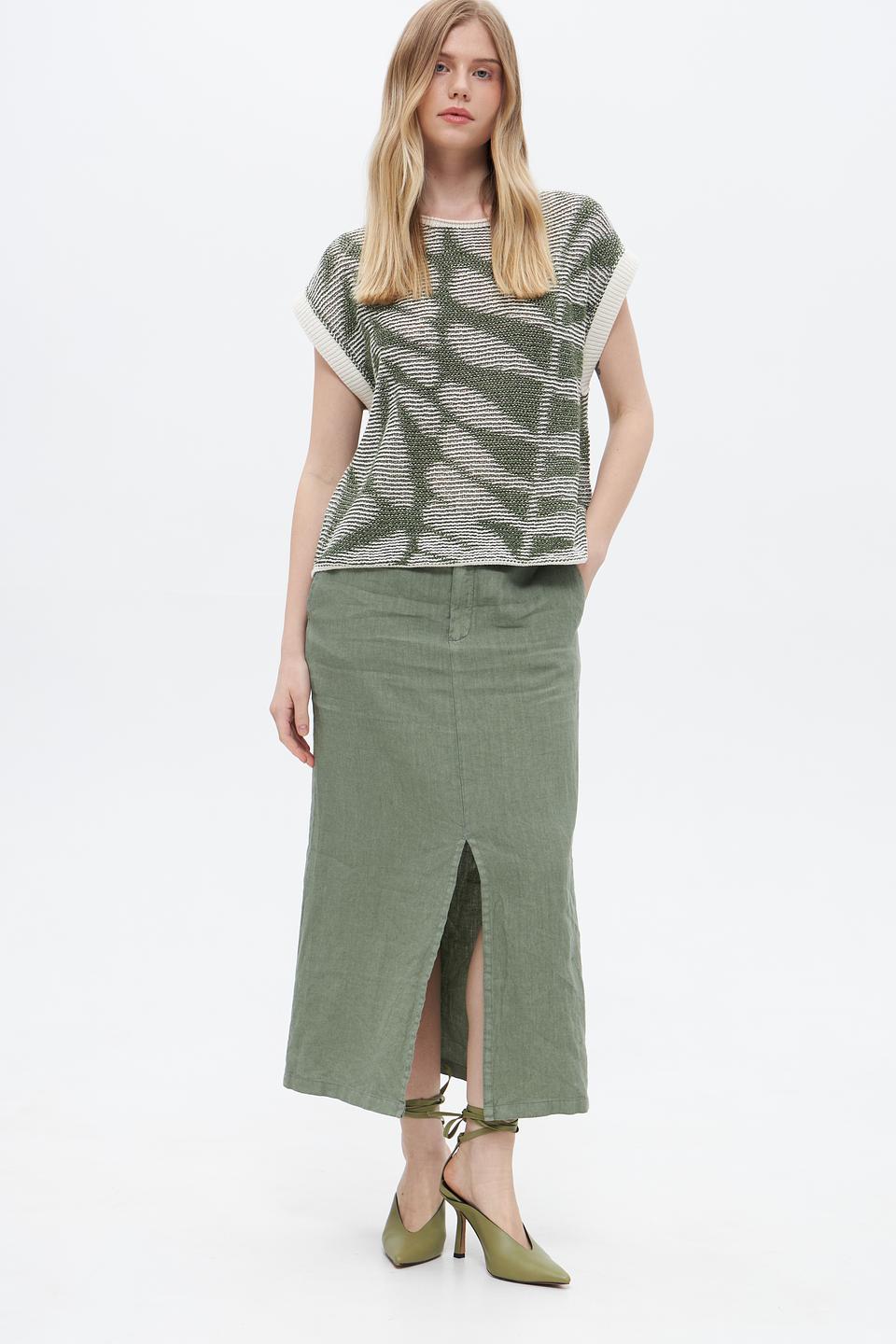 Жилет Oui с узором зелёный