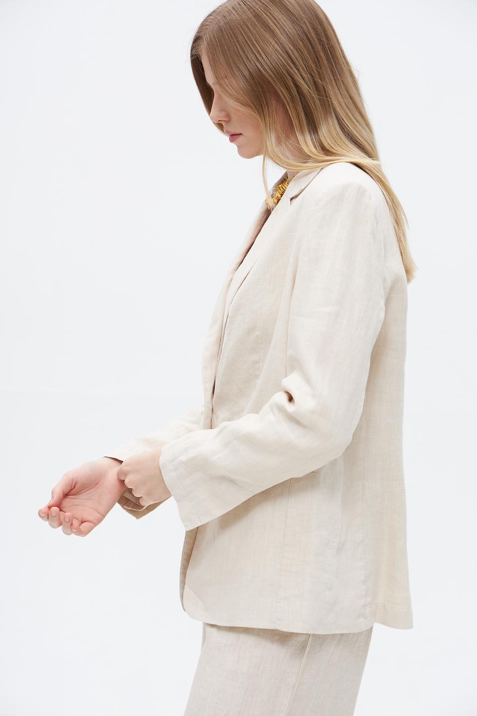Жакет Oui льняной бежевый