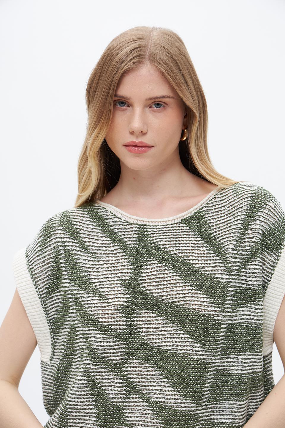 Жилет Oui с узором зелёный