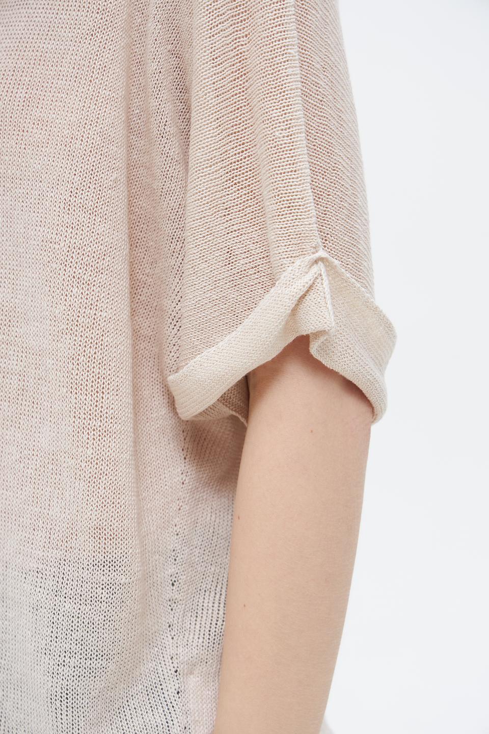 Пуловер Oui из льна бежевый