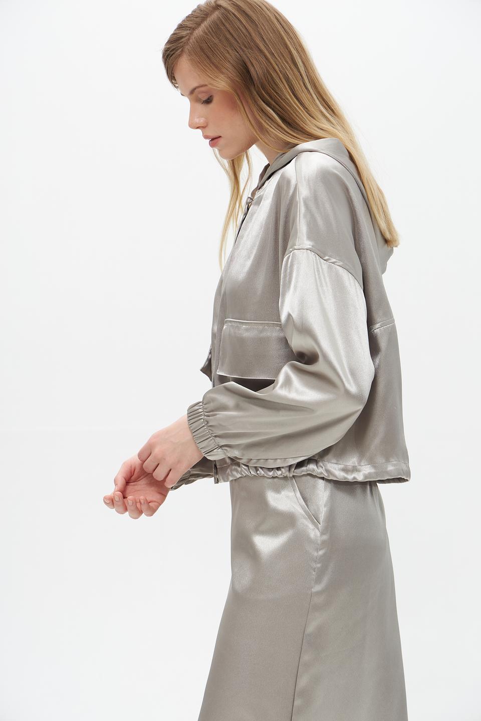 Жакет Lecomte атласный серый