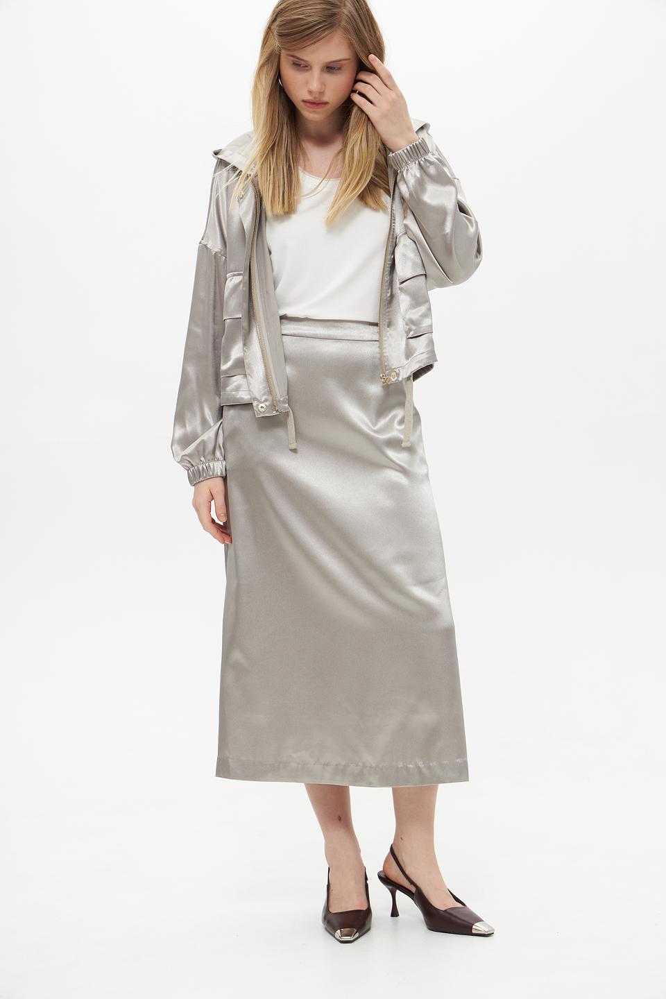 Жакет Lecomte атласный серый