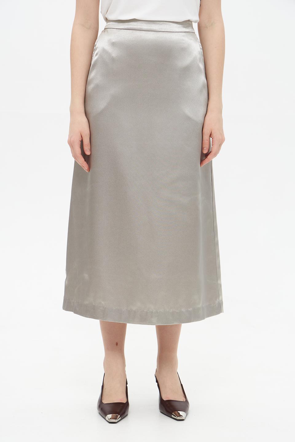 Юбка Lecomte атласная серая