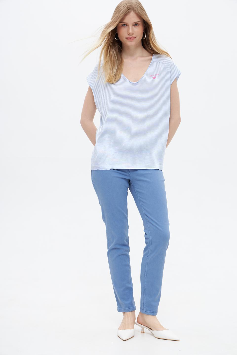 Футболка Oui в полоску голубой