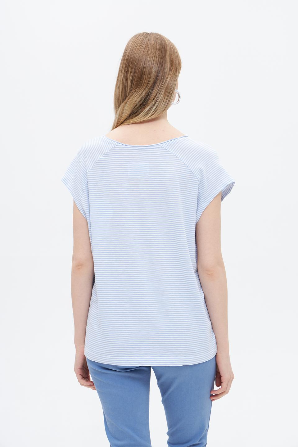 Футболка Oui в полоску голубой
