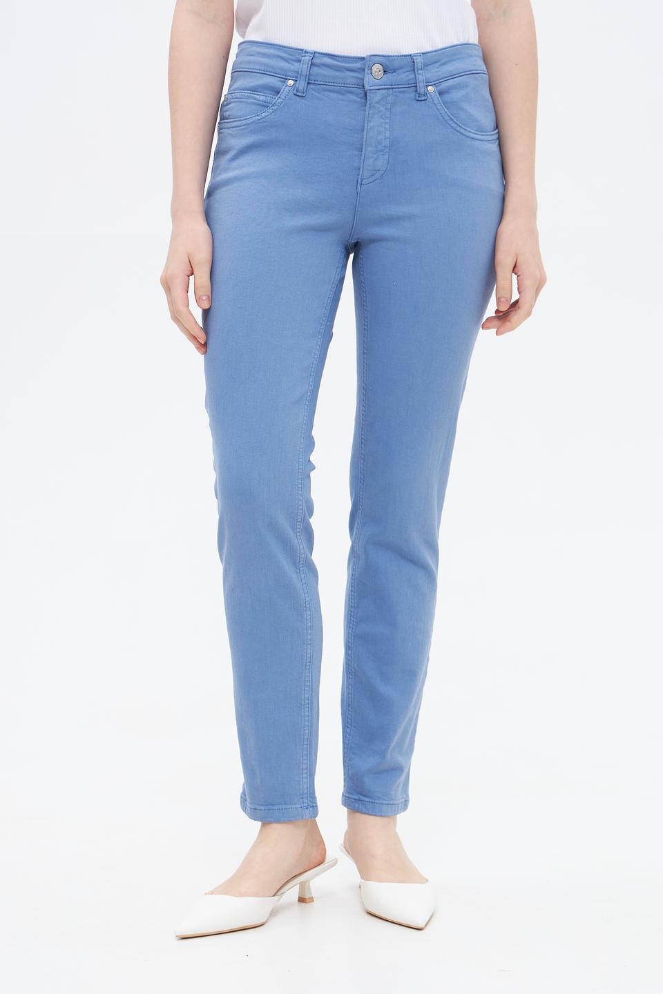 Брюки прямого кроя Oui голубые