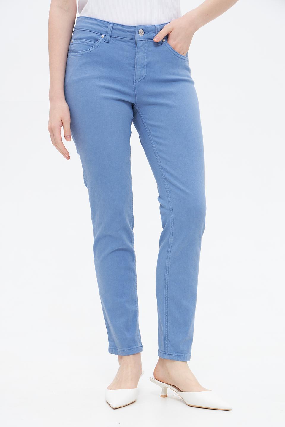 Брюки прямого кроя Oui голубые