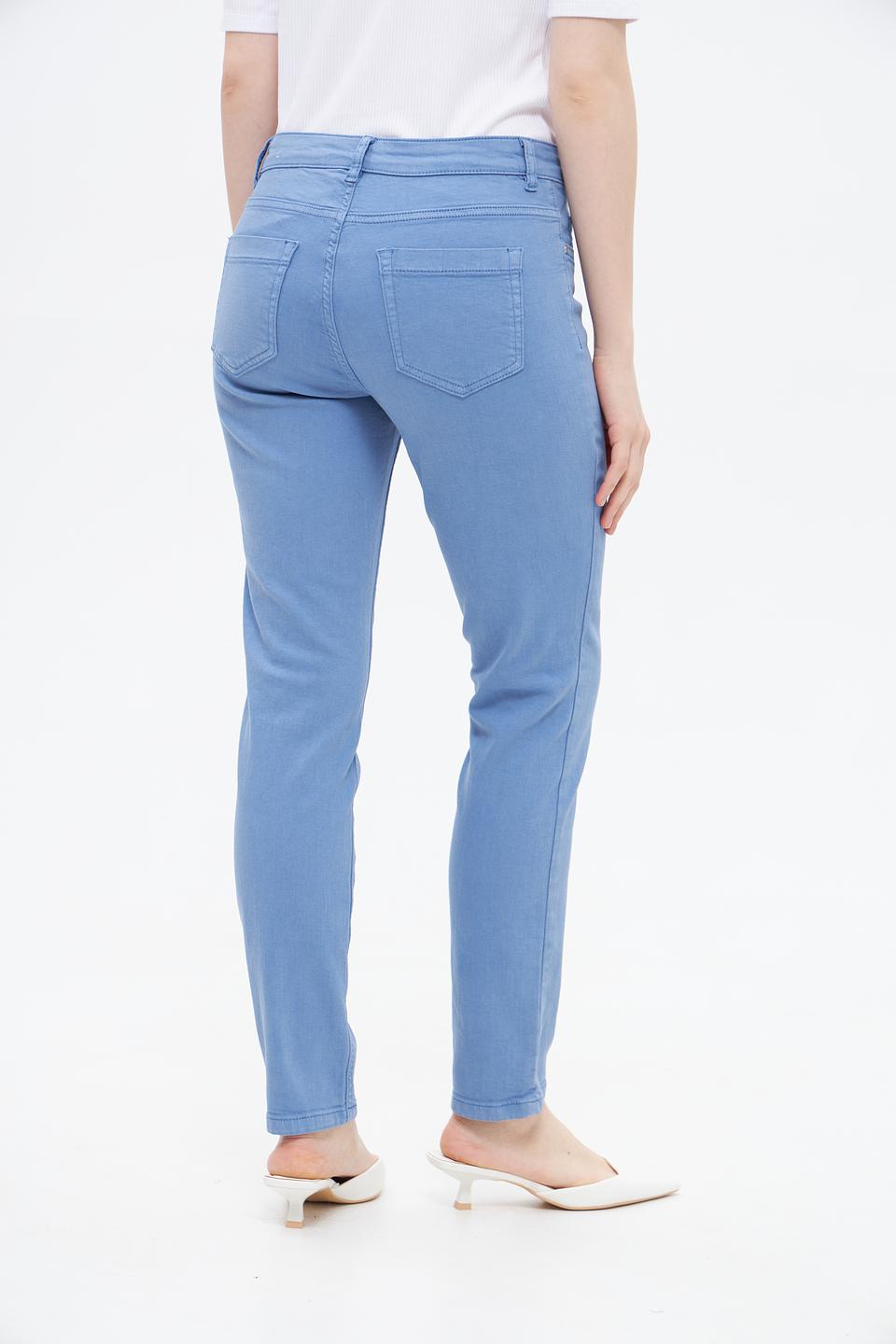 Брюки прямого кроя Oui голубые