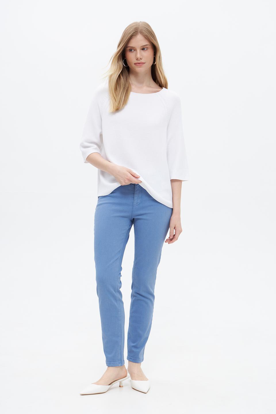 Пуловер Oui женский белый с 3/4 рукавом