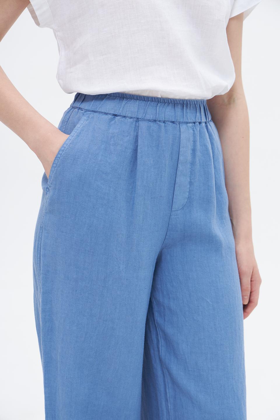 Брюки клёш Oui голубые