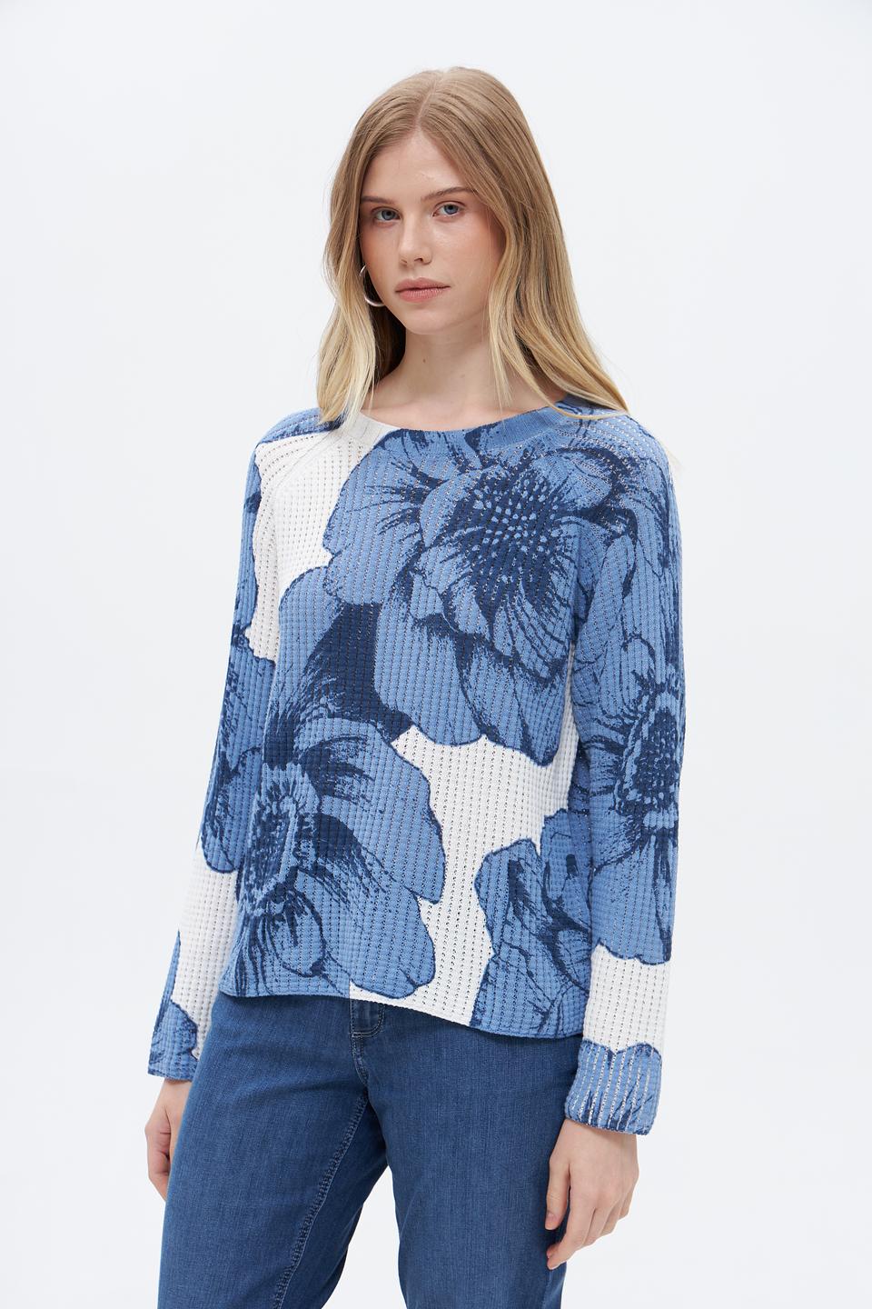 Пуловер Oui с цветочным принтом