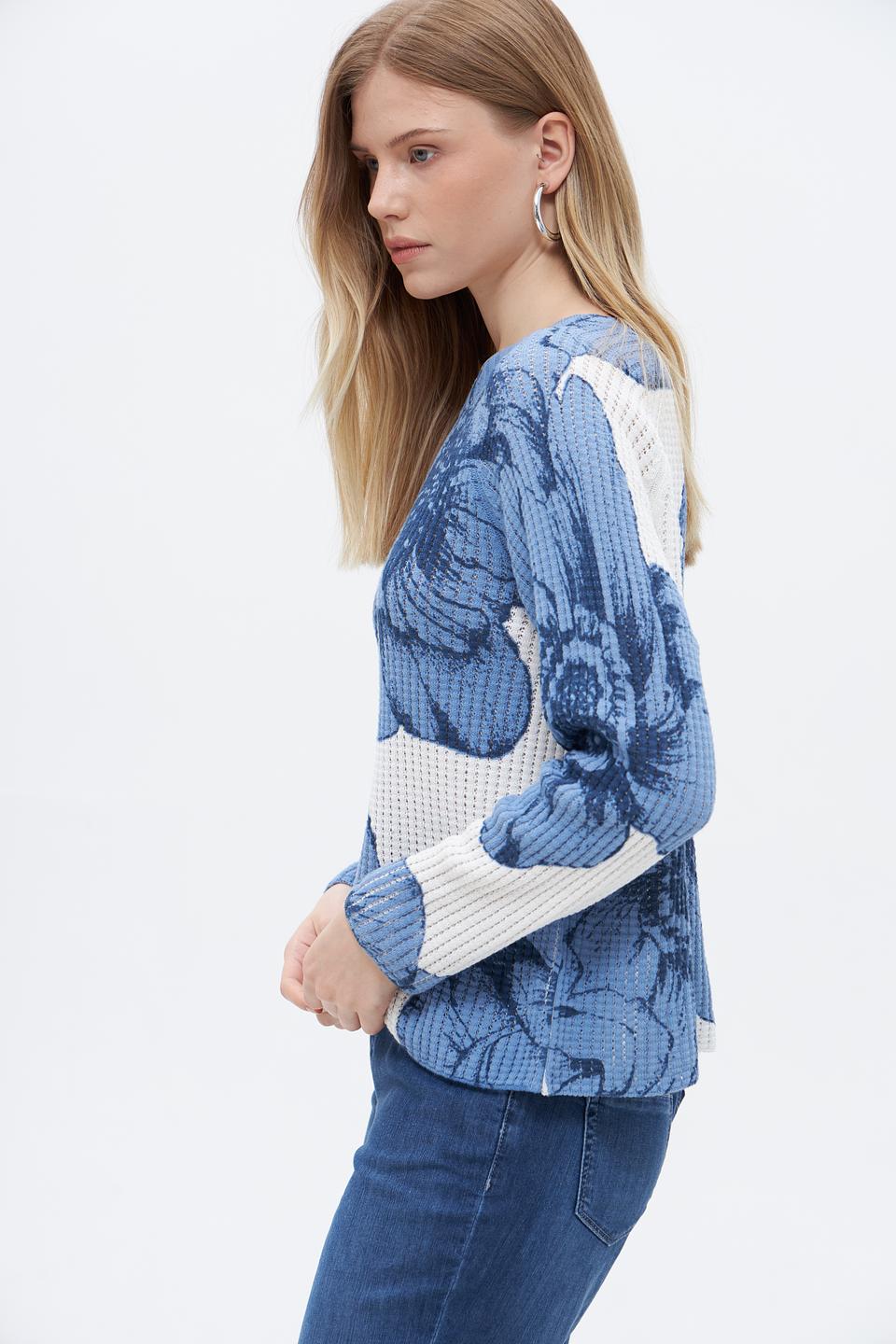 Пуловер Oui с цветочным принтом