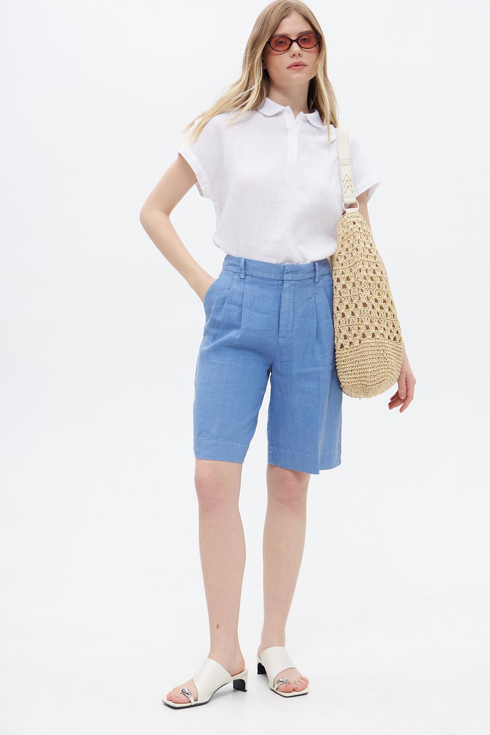 Блуза Oui с воротником-поло, белый