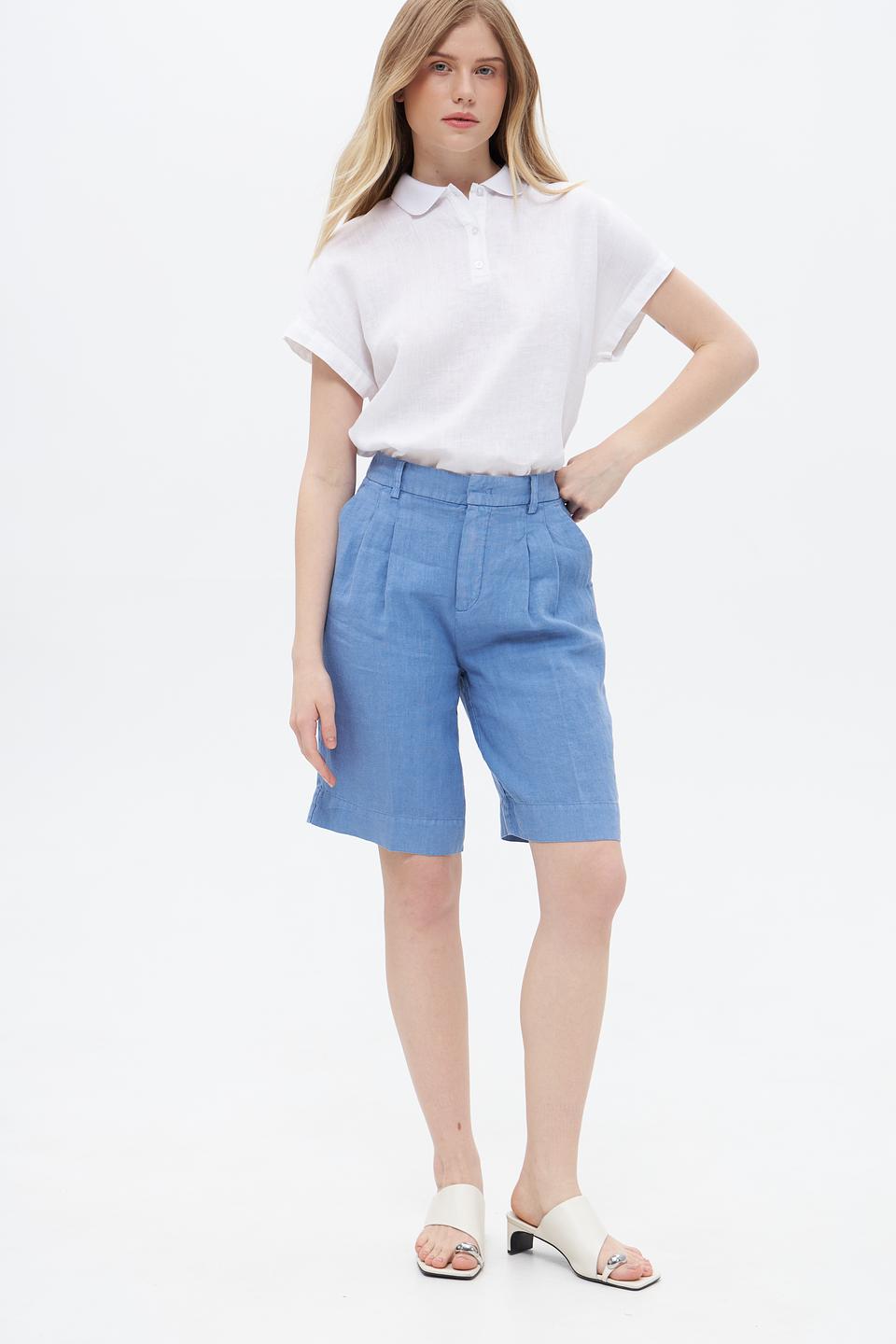 Блуза Oui с воротником-поло, белый