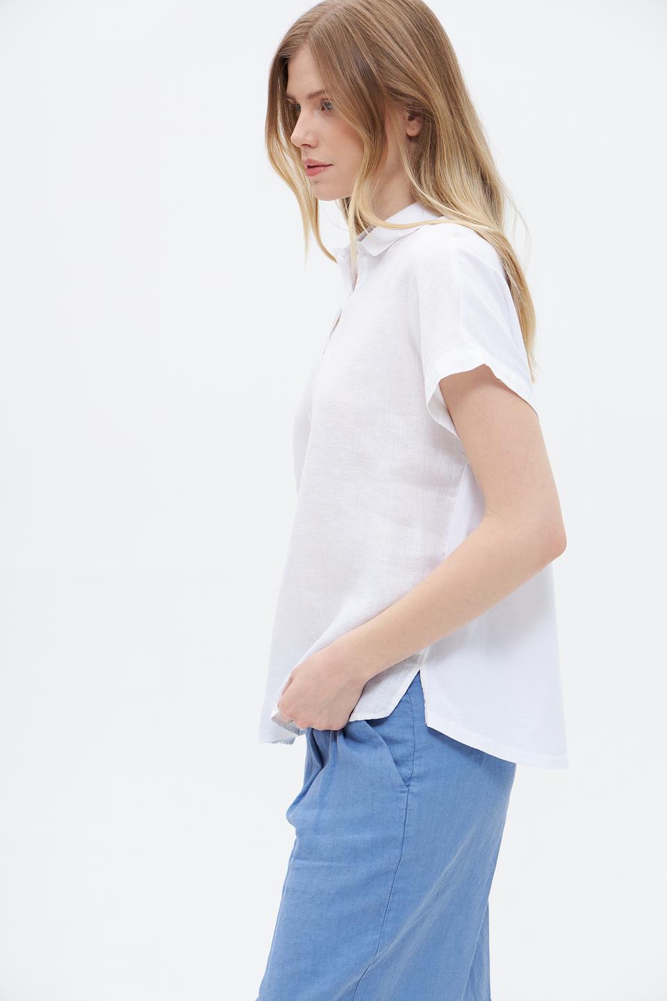 Блуза Oui с воротником-поло, белый