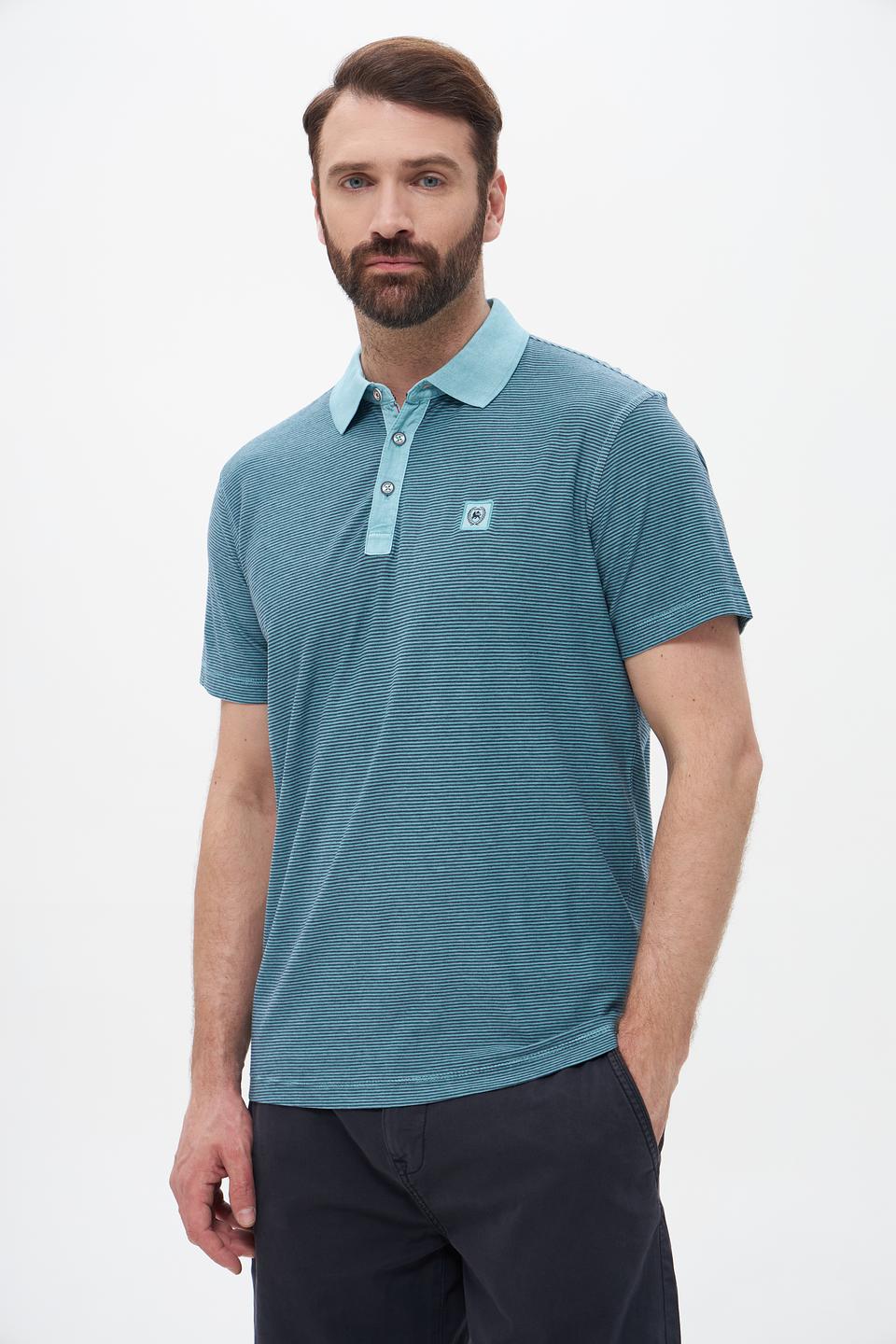 Поло Lerros в полоску бирюзовый