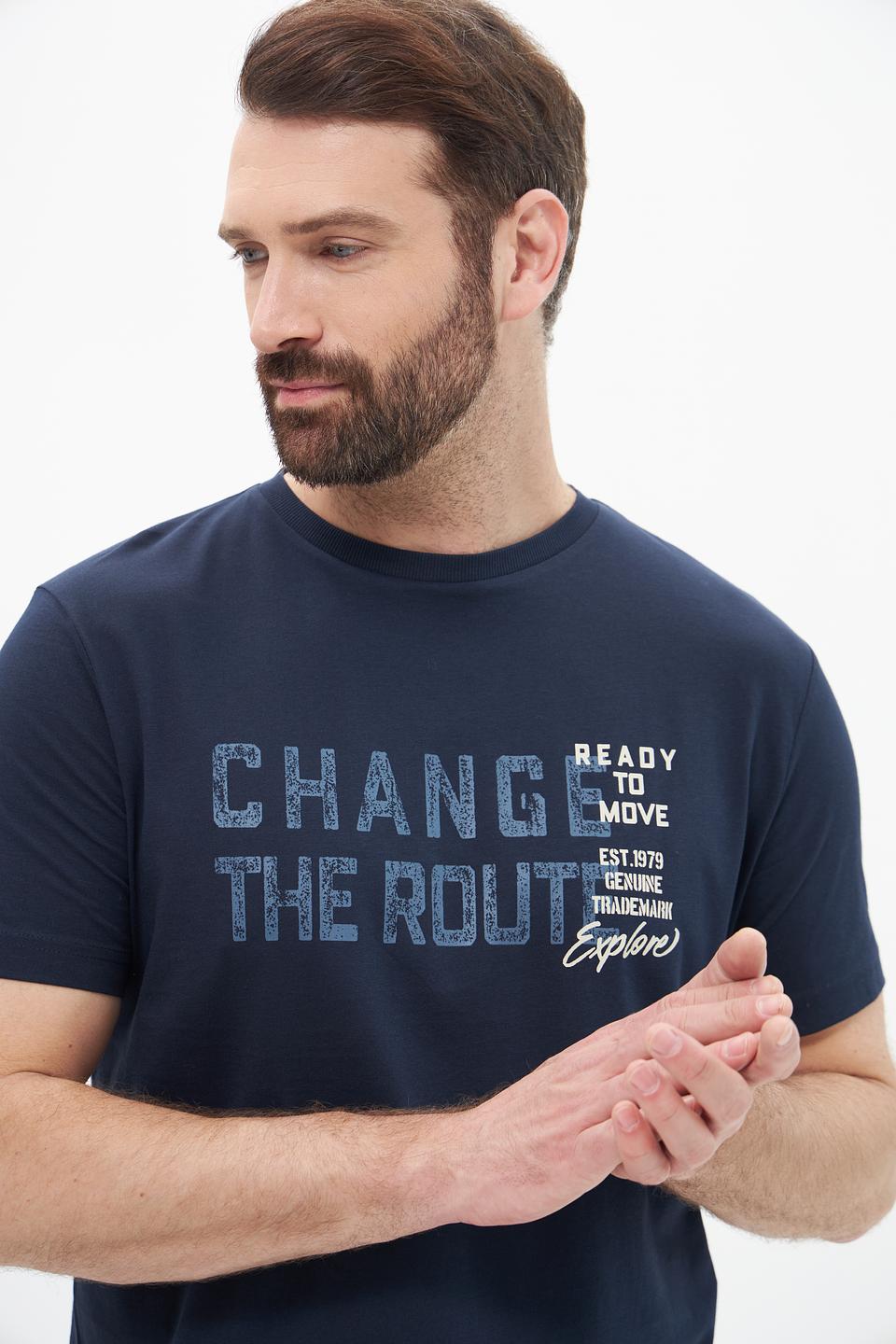 Футболка Lerros с принтом темно-синяя