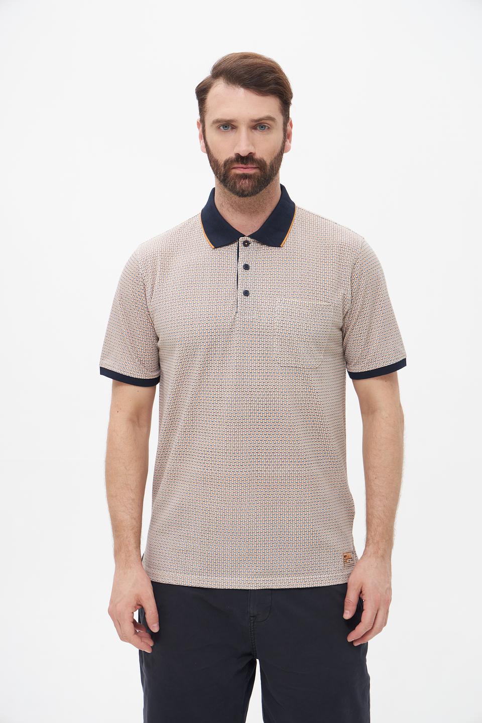 Поло Casa Moda в клетку бежевый
