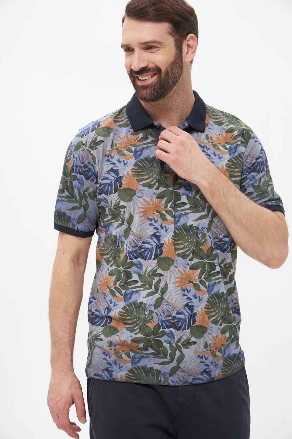 Поло Casa Moda с тропическим принтом