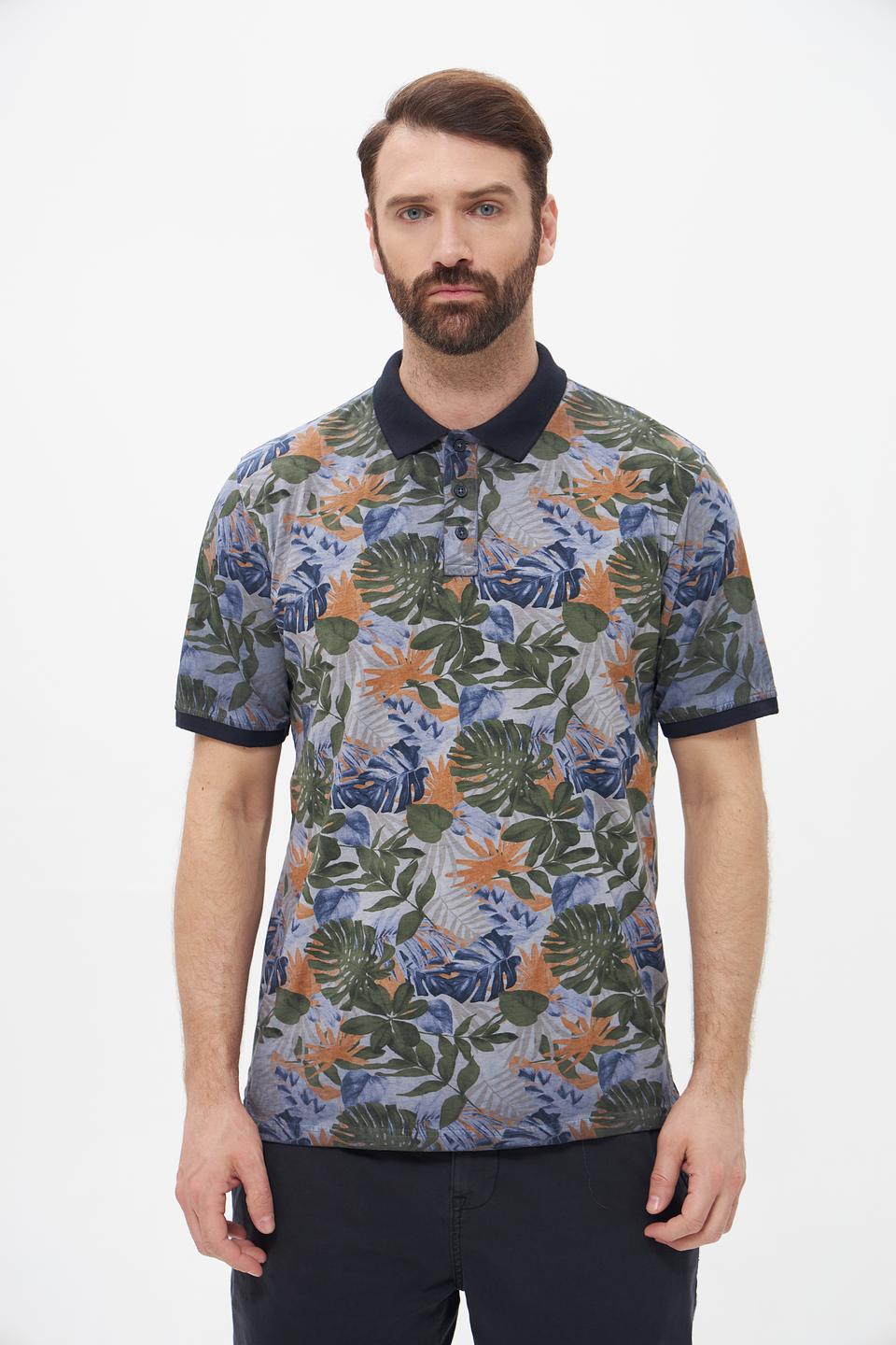 Поло Casa Moda с тропическим принтом