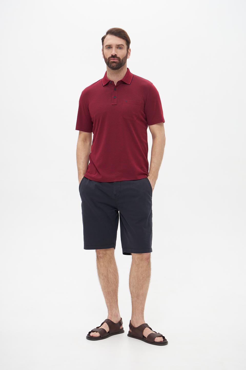 Поло Casa Moda бордовый с карманом