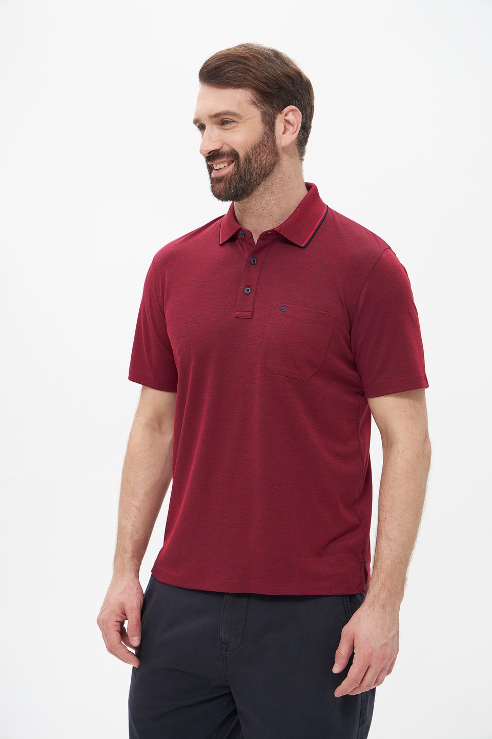 Поло Casa Moda бордовый с карманом