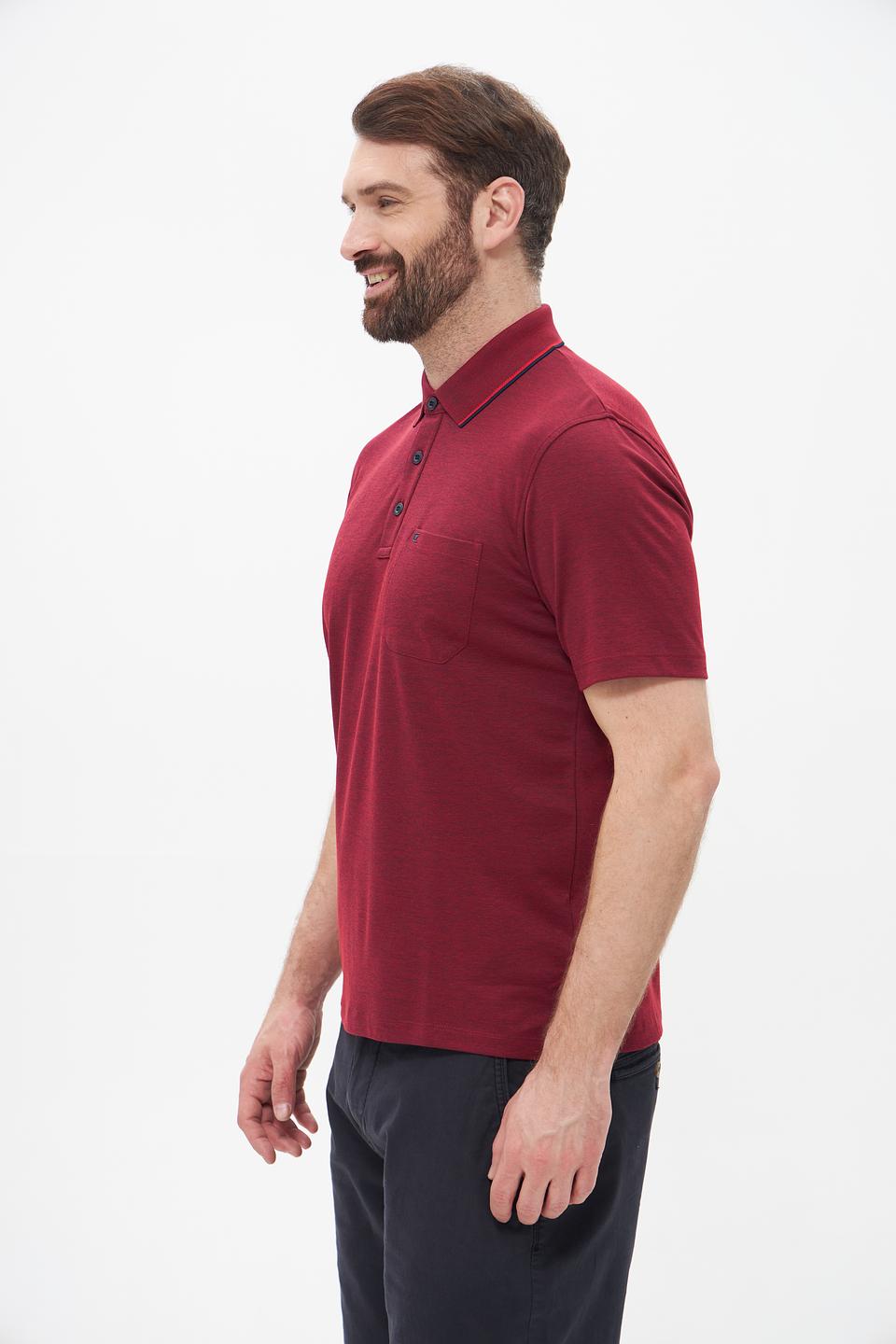 Поло Casa Moda бордовый с карманом