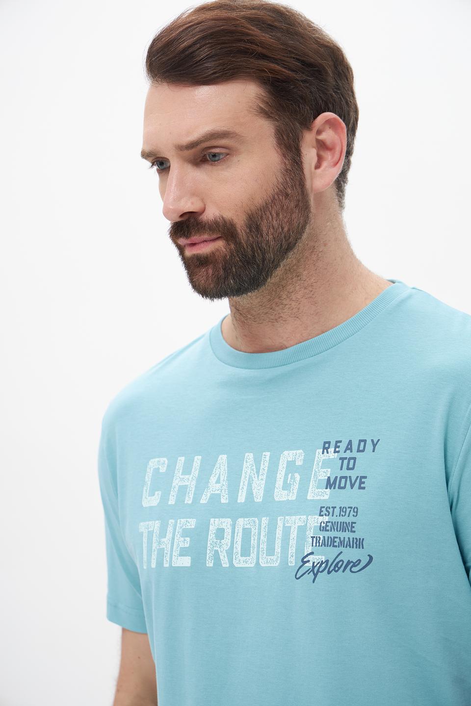 Футболка Lerros с принтом бирюзовая