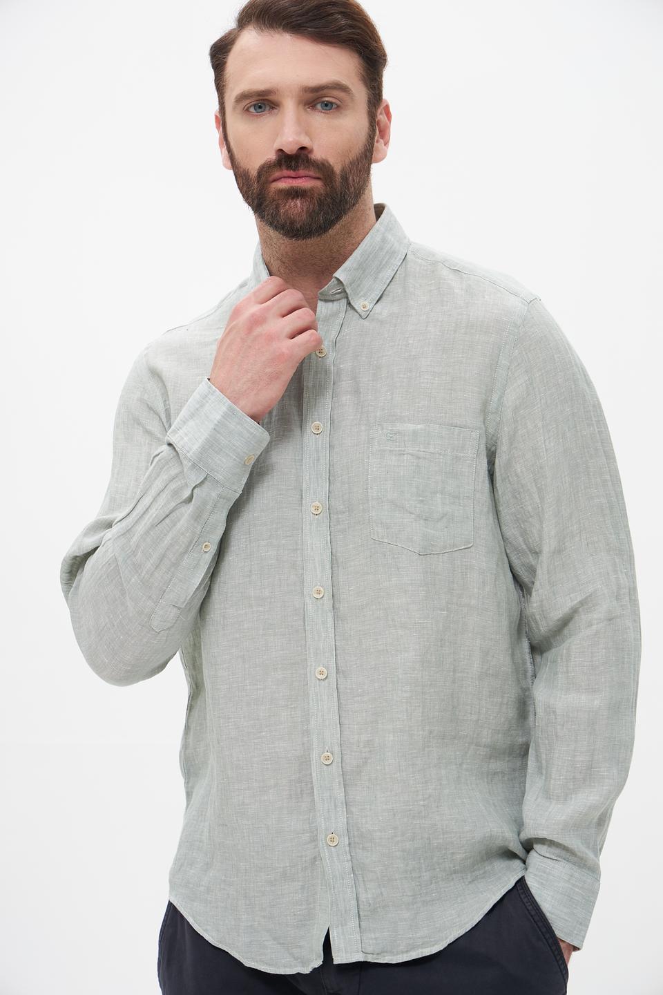 Рубашка Casa Moda лен мятный