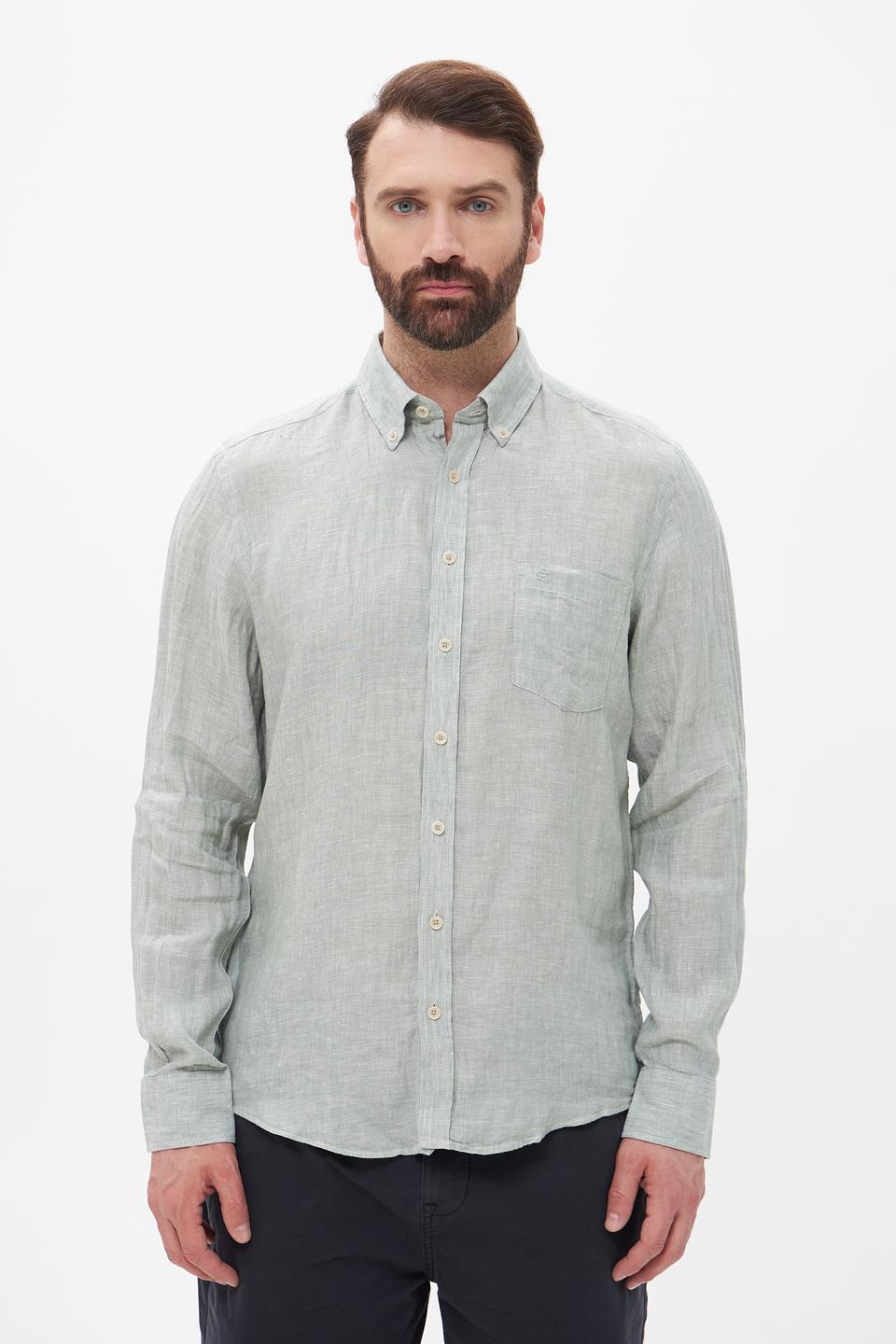 Рубашка Casa Moda лен мятный