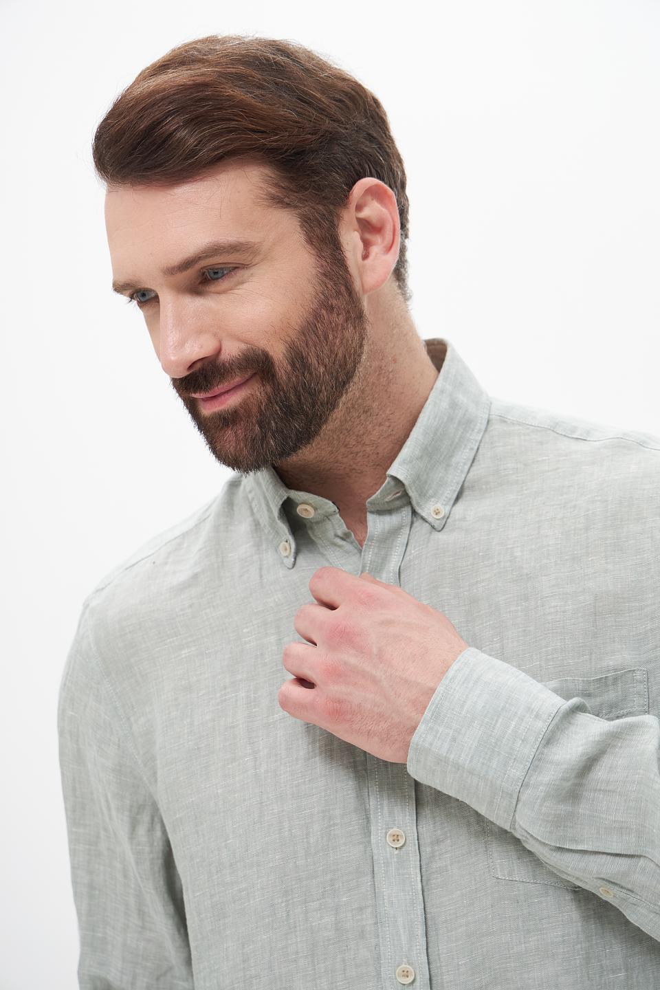 Рубашка Casa Moda лен мятный