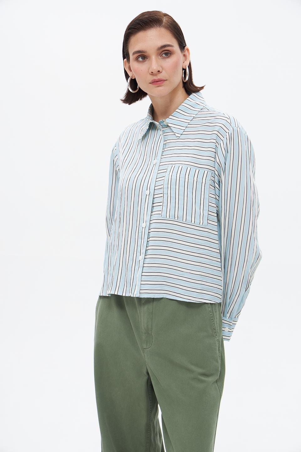 Блузка Marc O Polo DENIM в полоску голубую