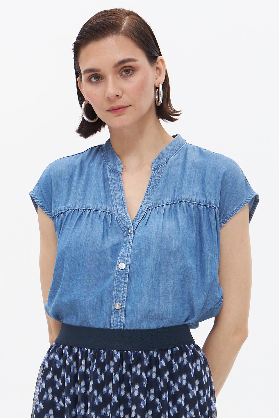 Блуза Taifun джинсовая с рукавами-крылышками