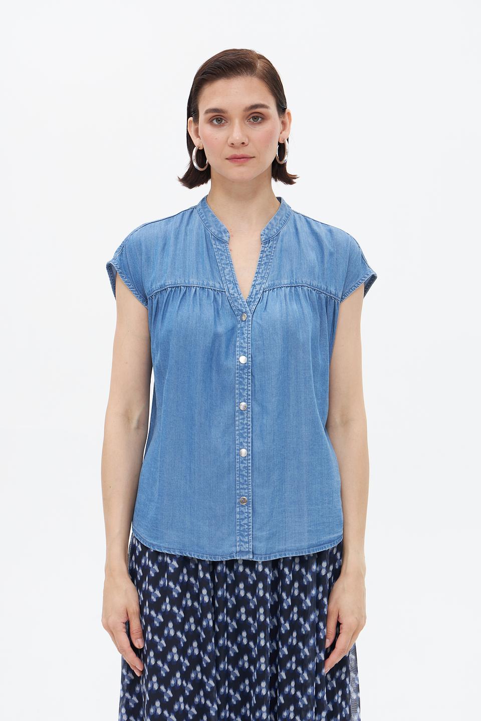 Блуза Taifun джинсовая с рукавами-крылышками