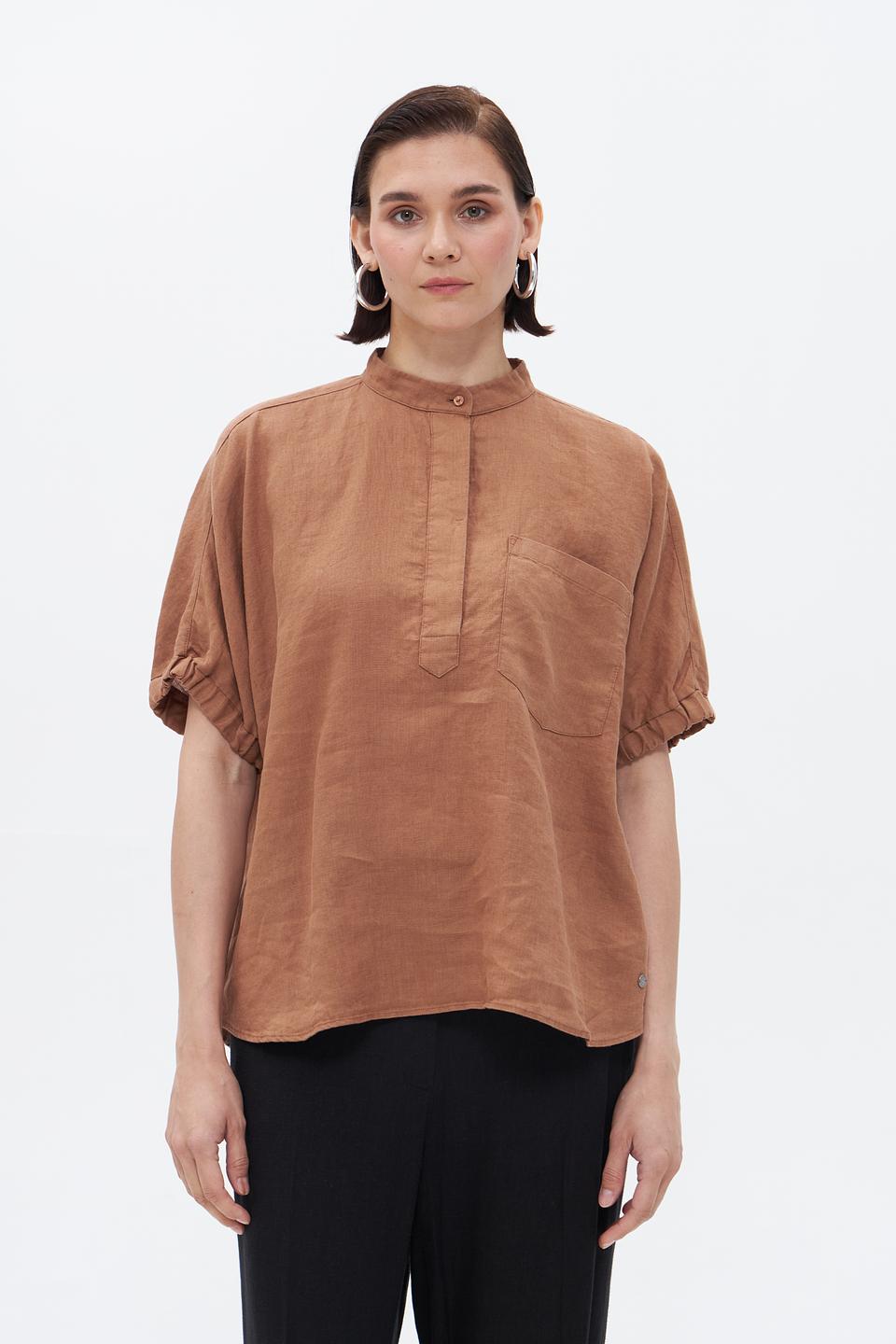 Блуза Bugatti лен коричневый