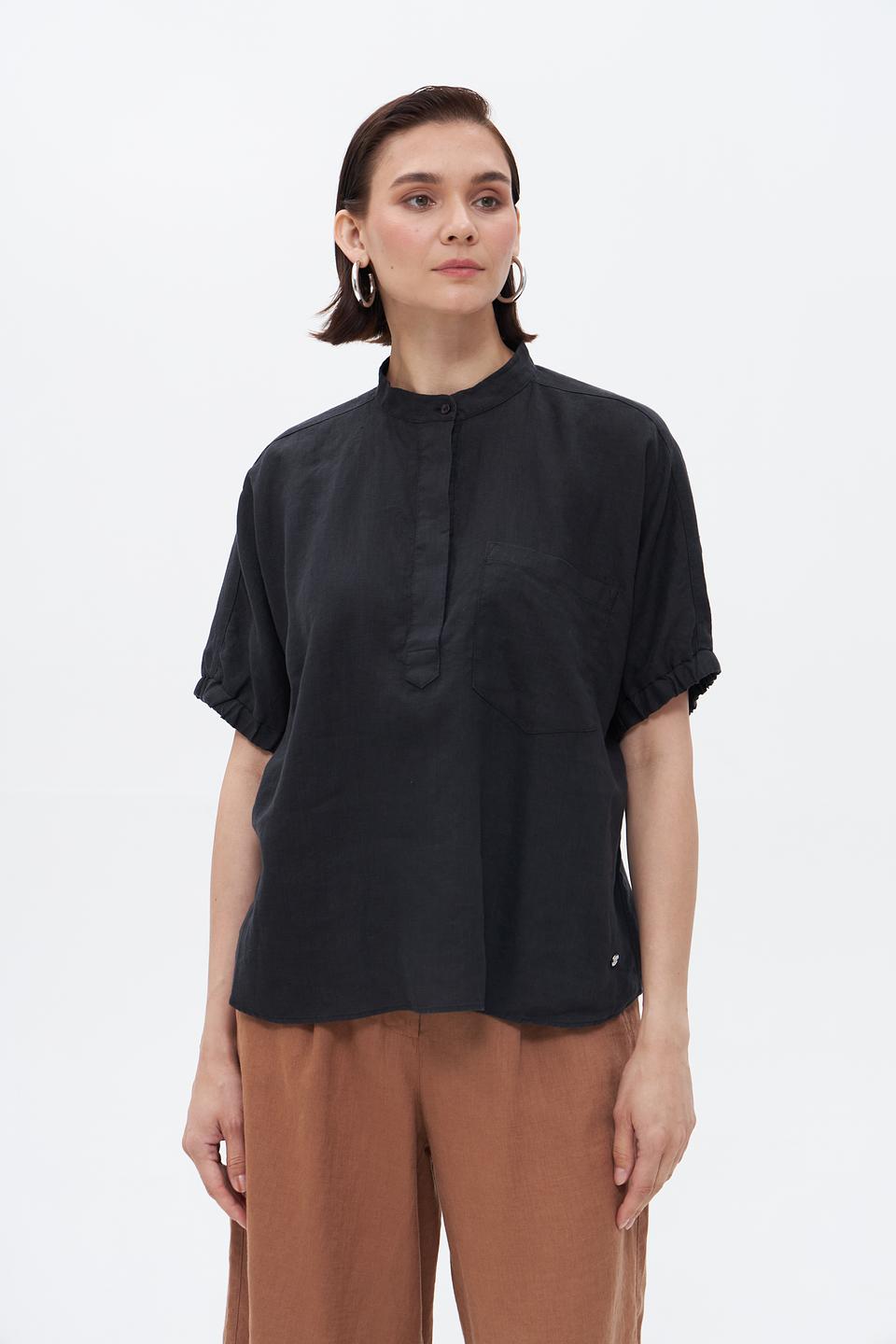 Блузка Bugatti из льна чёрная