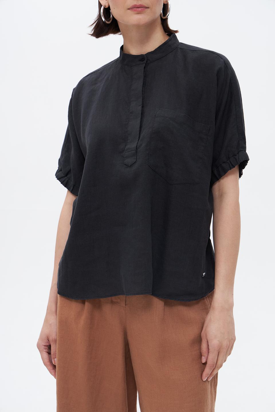 Блузка Bugatti из льна чёрная