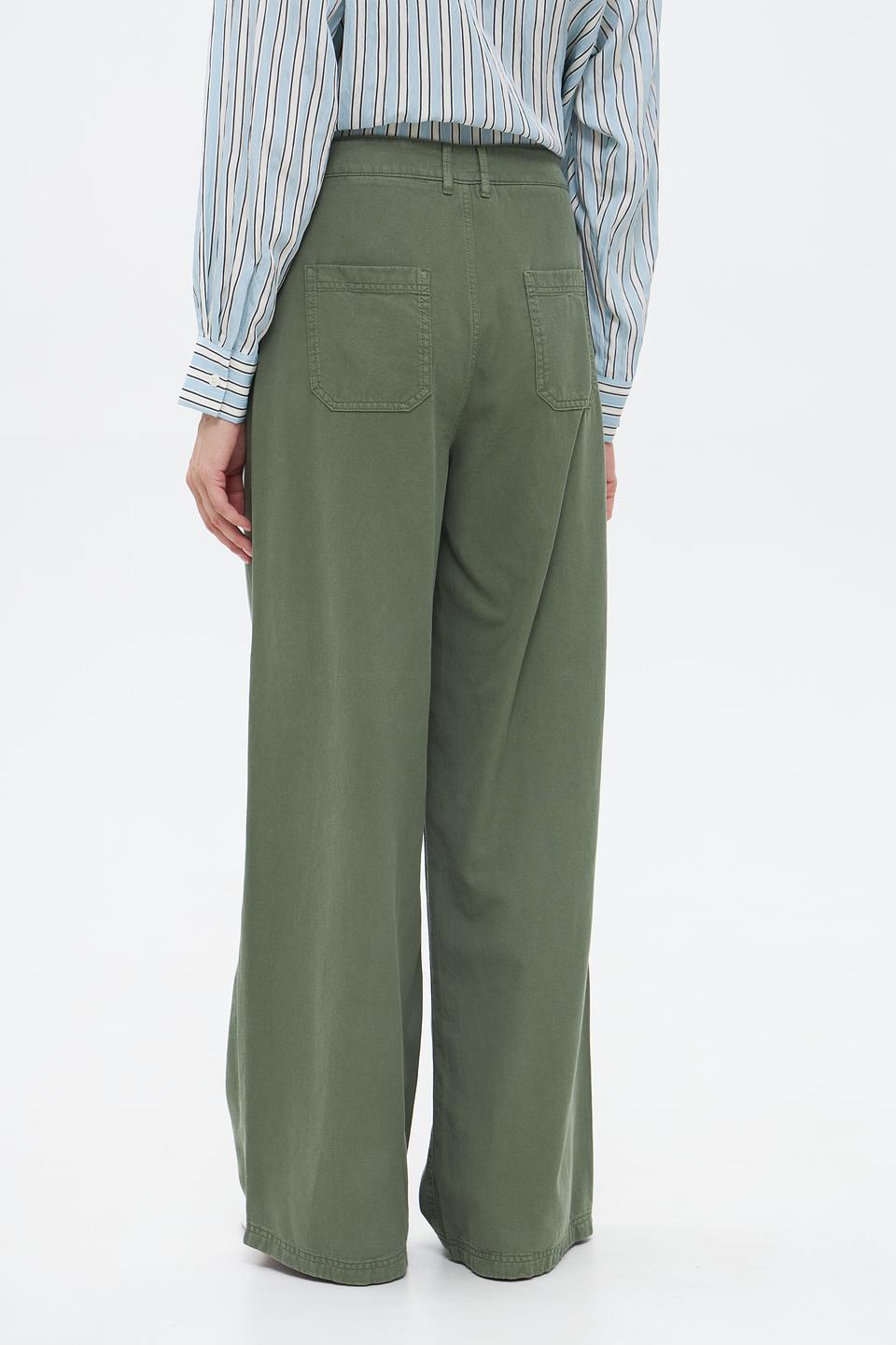 Брюки клёш Oui хаки