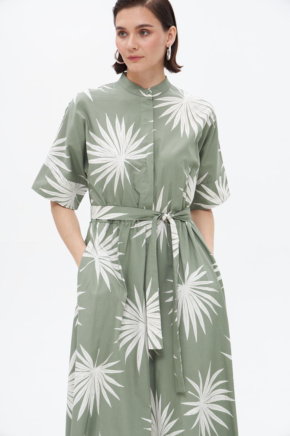 Платье Oui с принтом пальмовых листьев