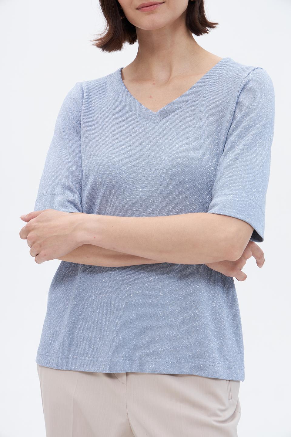 Футболка Bianca с V-образным вырезом голубая