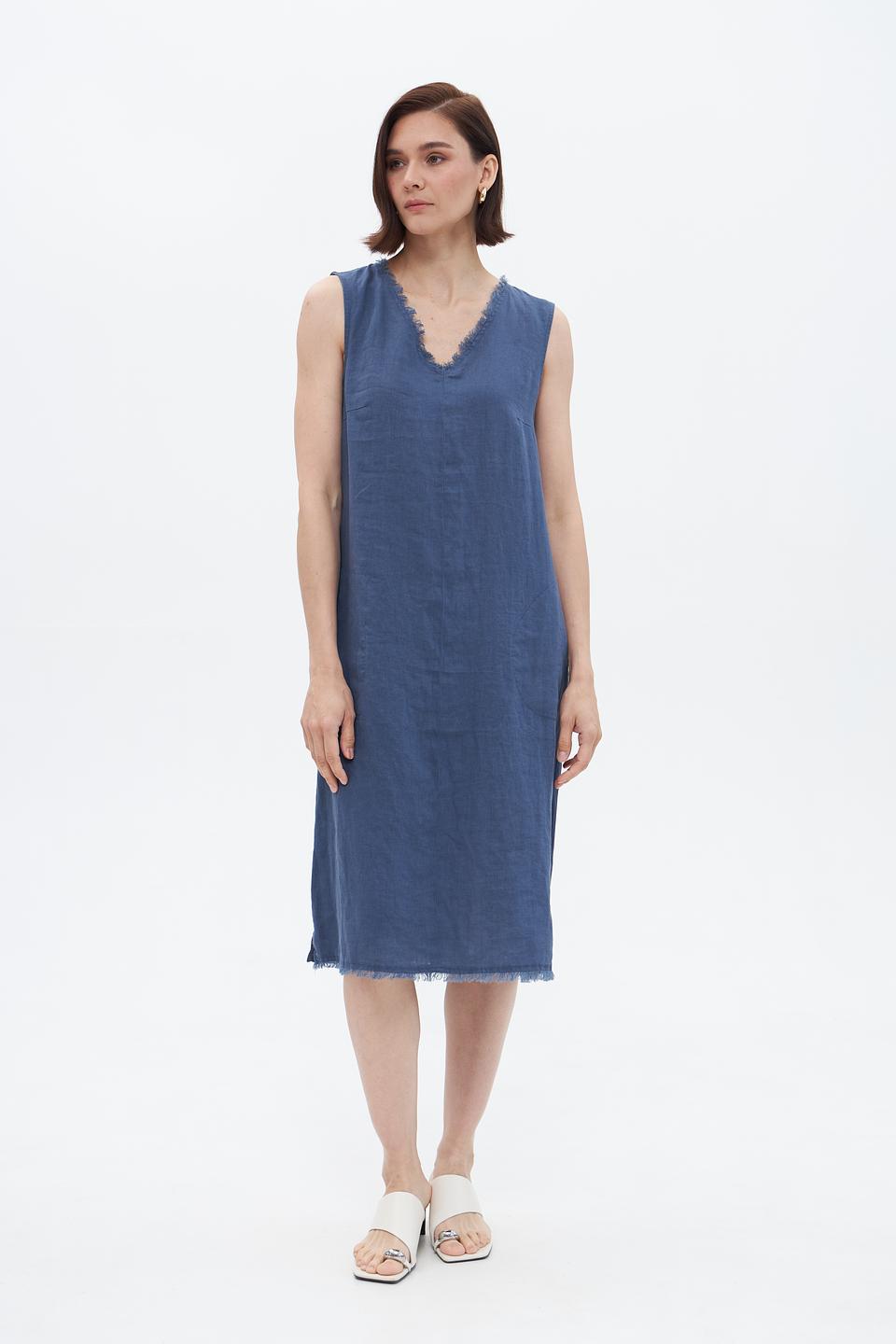 Платье Oui льняное деним