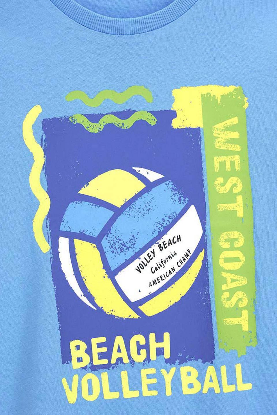 Футболка Original Marines голубая с пляжным принтом