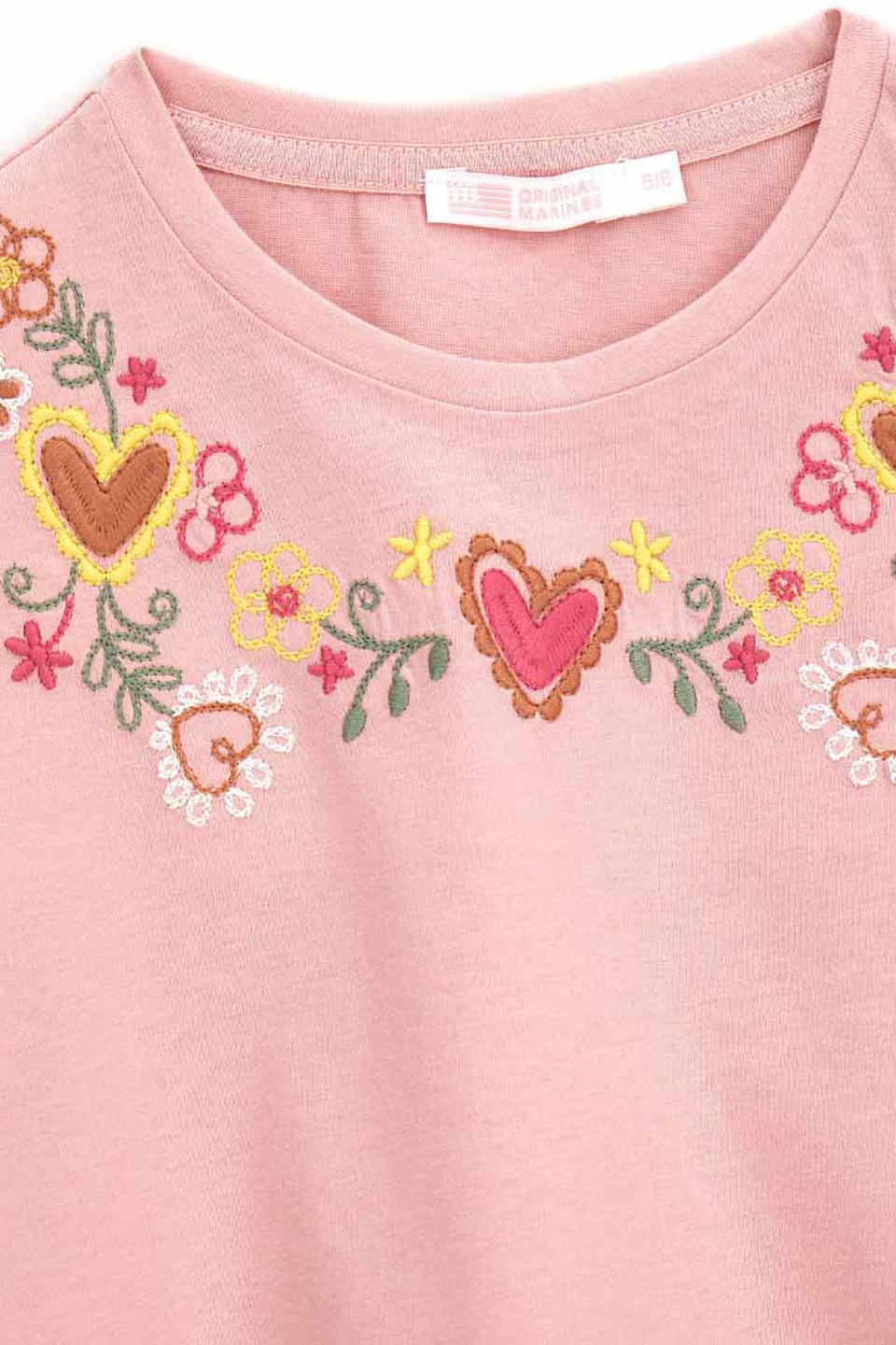 Футболка Original Marines с вышивкой розовая