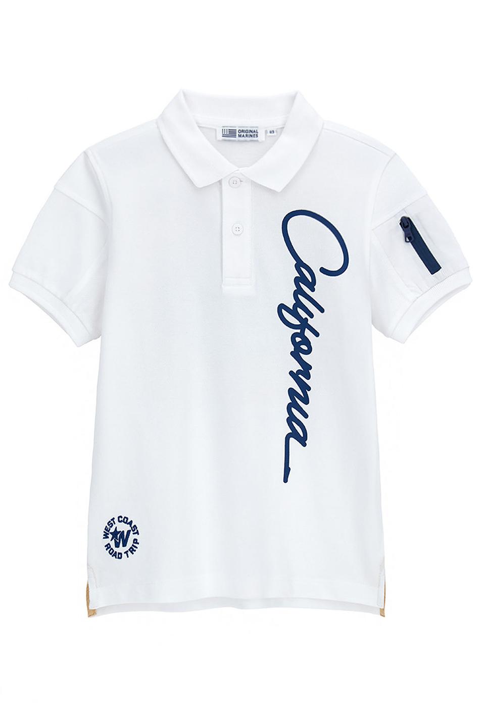 Поло Original Marines белый с надписью