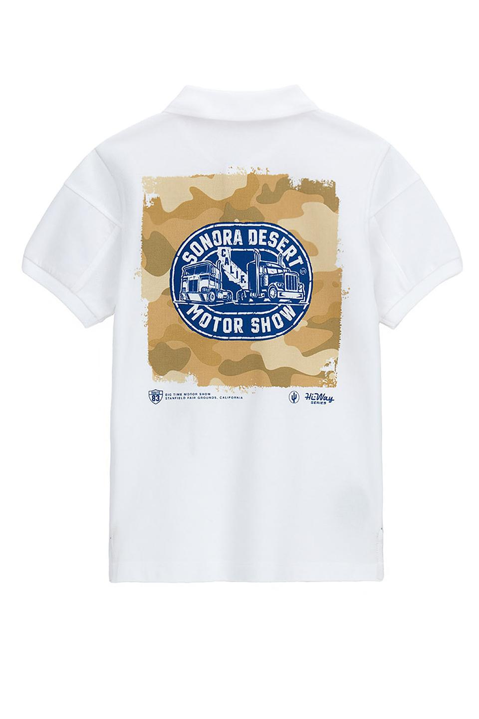 Поло Original Marines белый с надписью