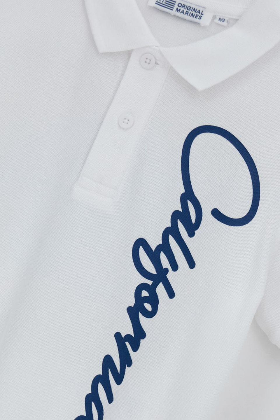 Поло Original Marines белый с надписью