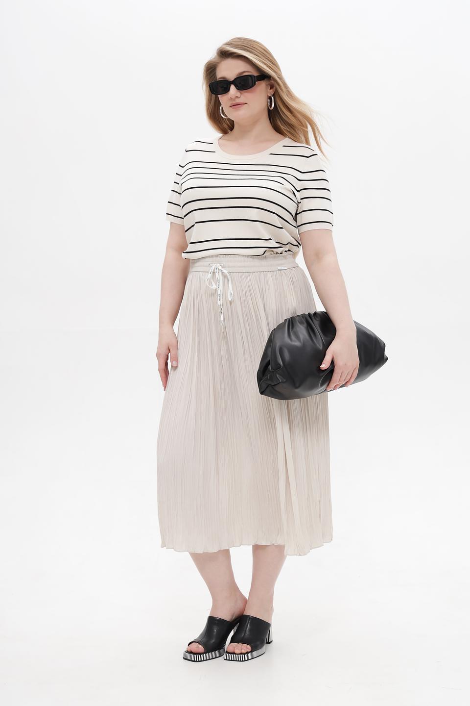 Пуловер Olsen в полоску бежевый